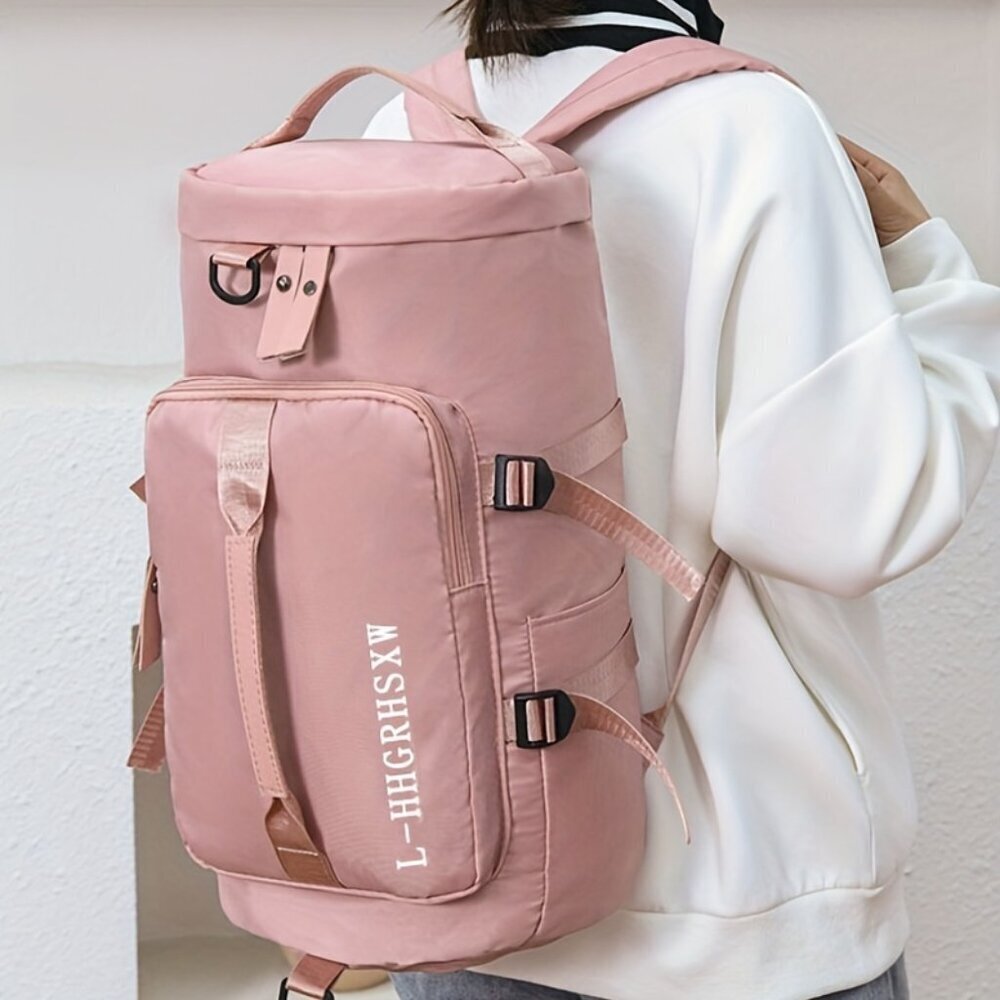 Travel Passions - Pink Portable Multifunctional Duffle Backpack